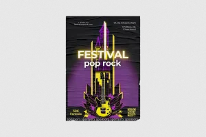 affiche fictive pour un festival de musique pop rock